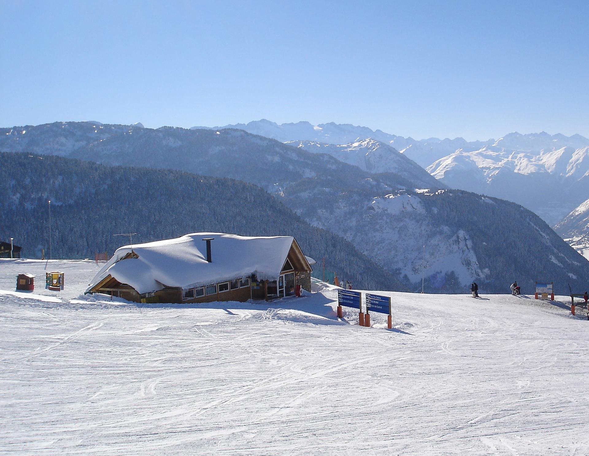 Blick auf das Val d'Aran von Baqueira, Faras