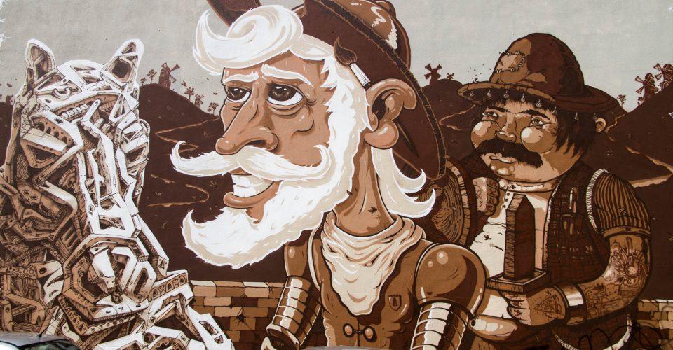 Dom Quijote & Sancho Pança Straßenkunstwerk