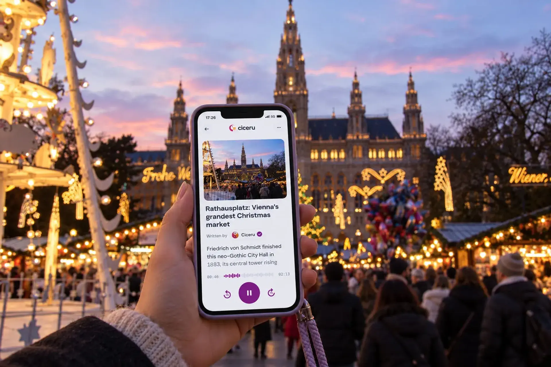Mercados de Natal de Viena: um passeio a pé autoguiado do maior mercado da cidade ao mais antigo, com áudio, quizzes e eSIM gratuito
