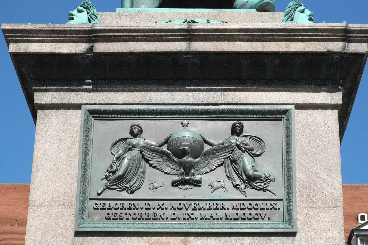 席勒广场得名于此处的席勒青铜纪念雕像。摄影:GFreihalter