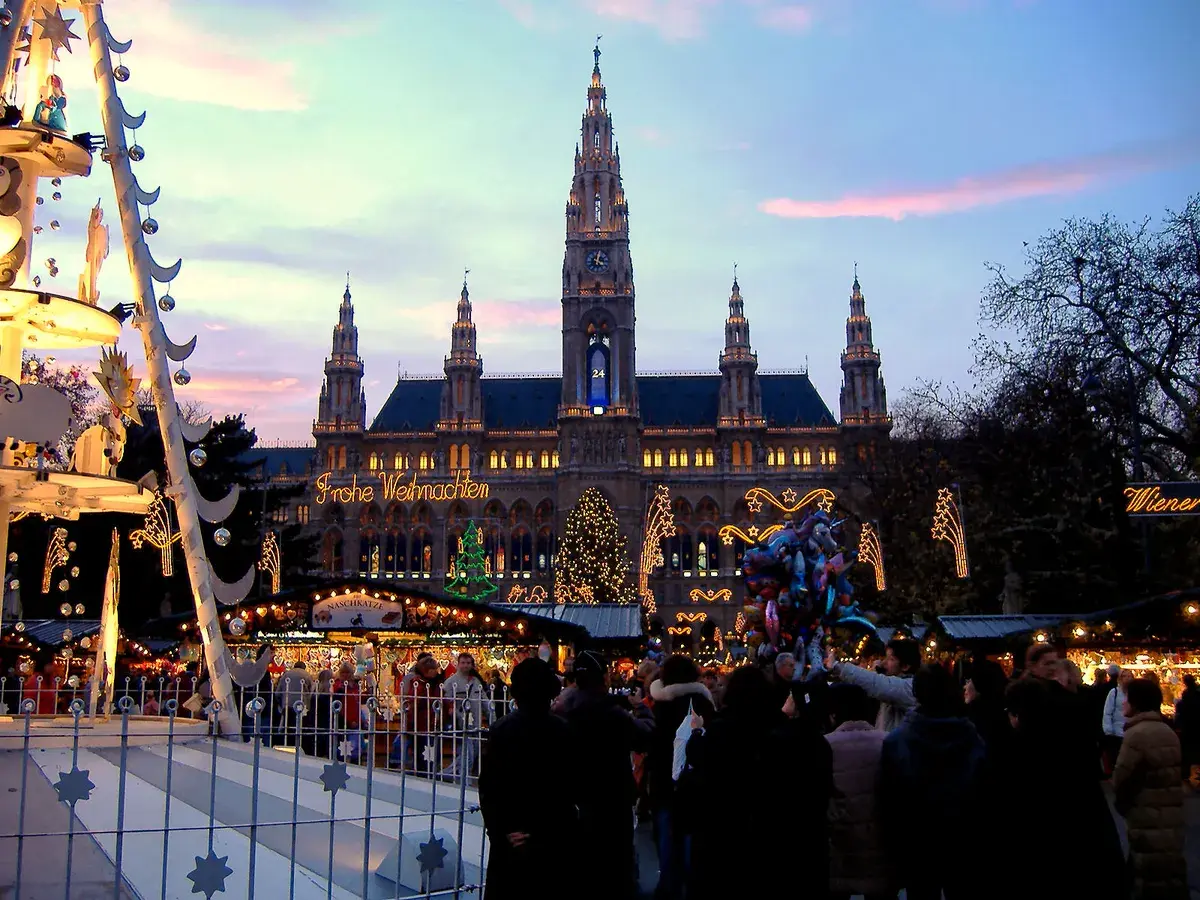 Vienna's Rathausplatz Christmas market beside the city hall. Photo: Marco Aldeia