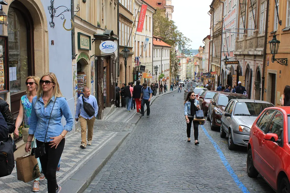 Nerudova, the uphill street from Malá Strana to the castle that catches out tired legs. Photo: Øyvind Holmstad