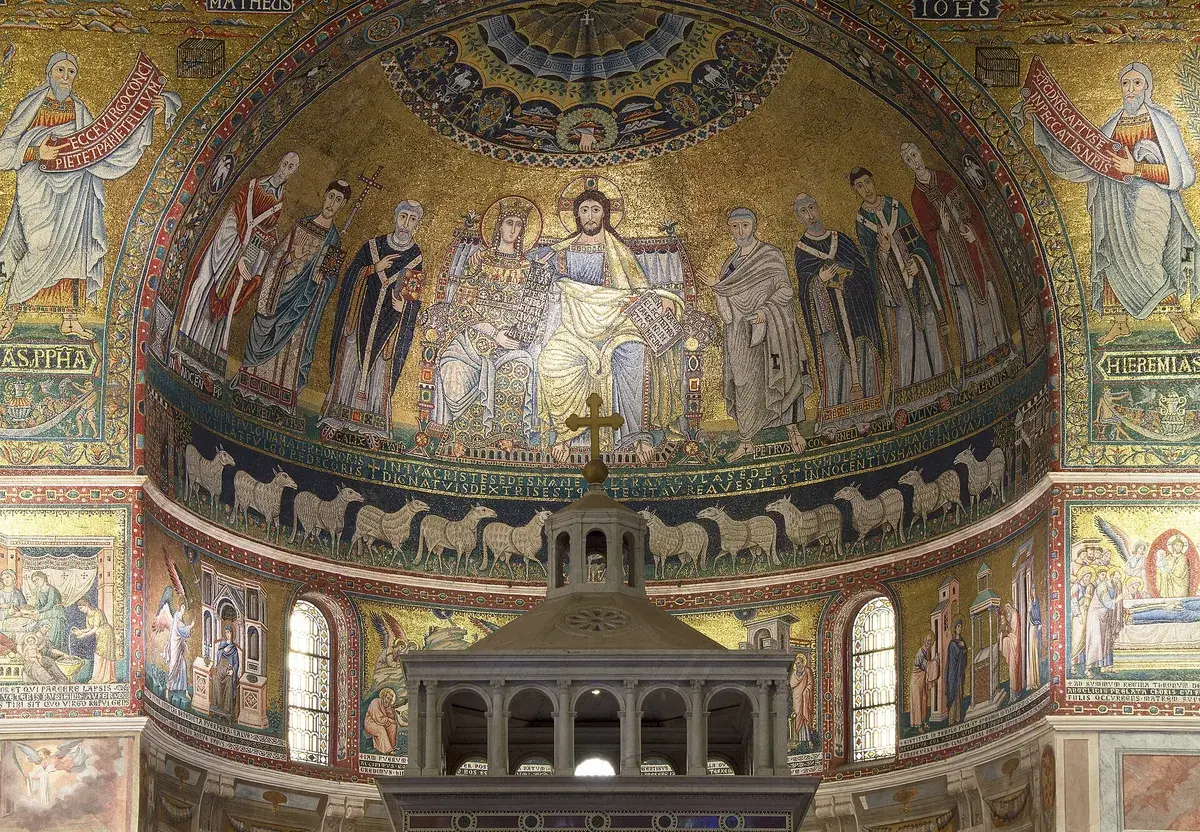 The 12th-century apse mosaics inside Santa Maria in Trastevere, free to see any day. Photo: Livioandronico2013, CC BY-SA 4.0