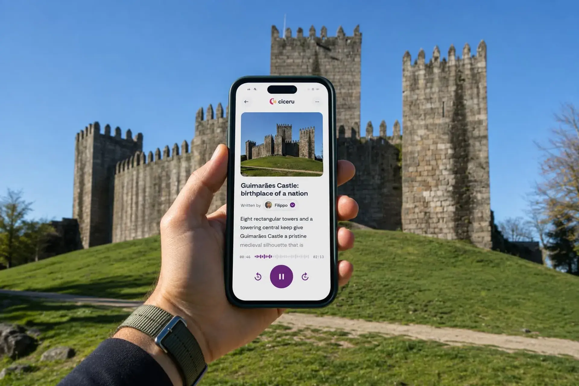 Guimarães : visite à pied en totale liberté dans le berceau du Portugal, avec audioguide, quiz et eSIM gratuite