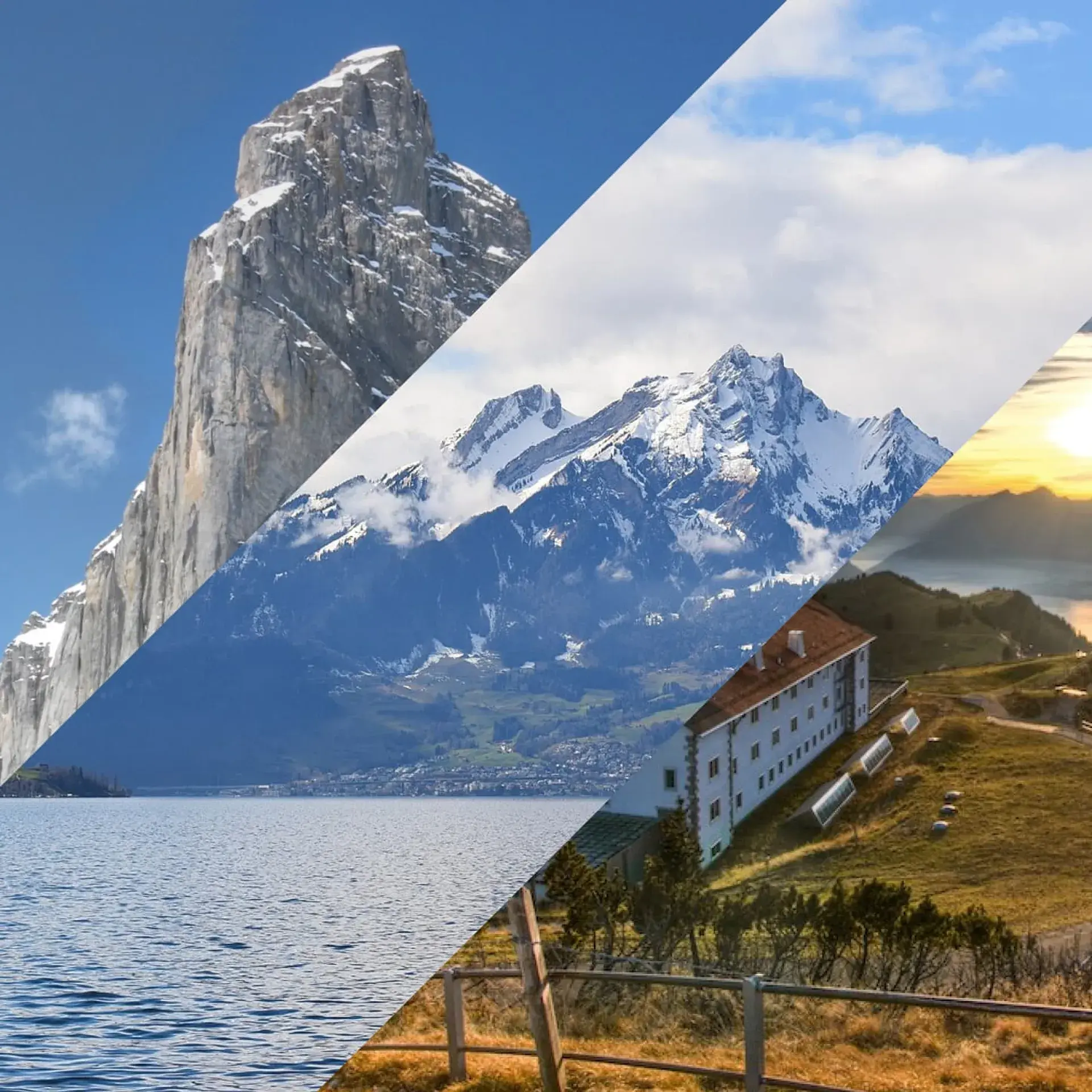 Titlis, Rigi und Pilatus in der Landschaft der Schweizer Alpen
