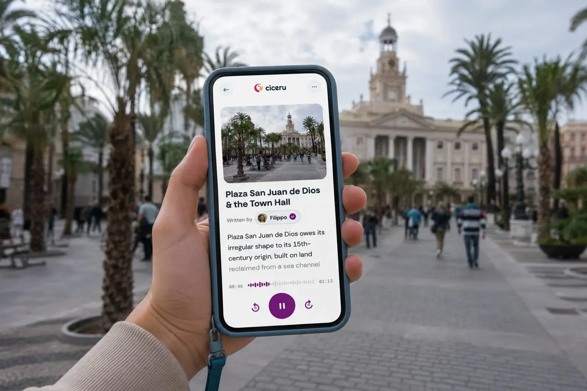 Cádiz: 2-hour self-guided audio walking tour from the cruise port, with quizzes & free eSIM