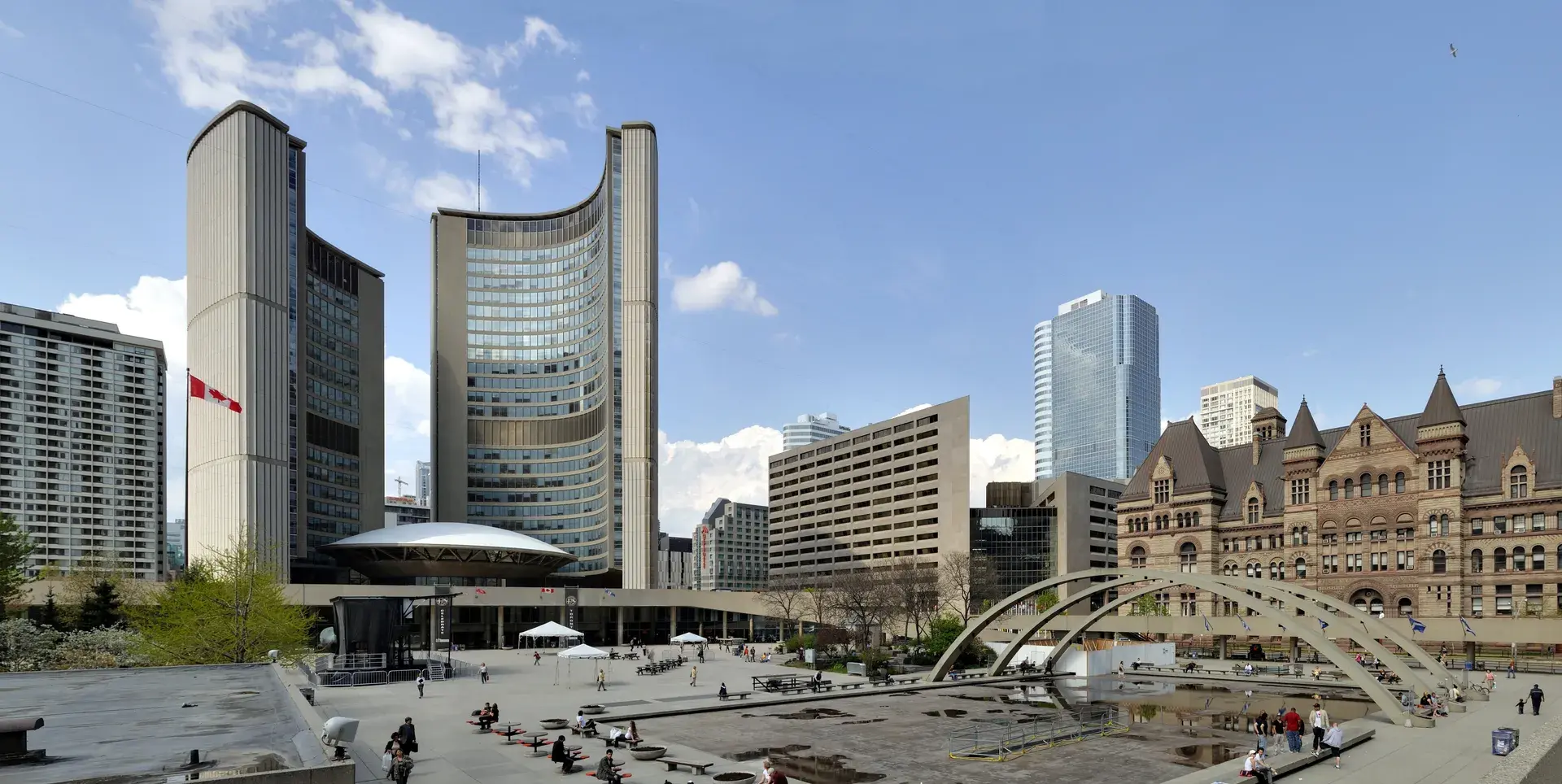 Nathan Phillips Square - Old and New City Hall